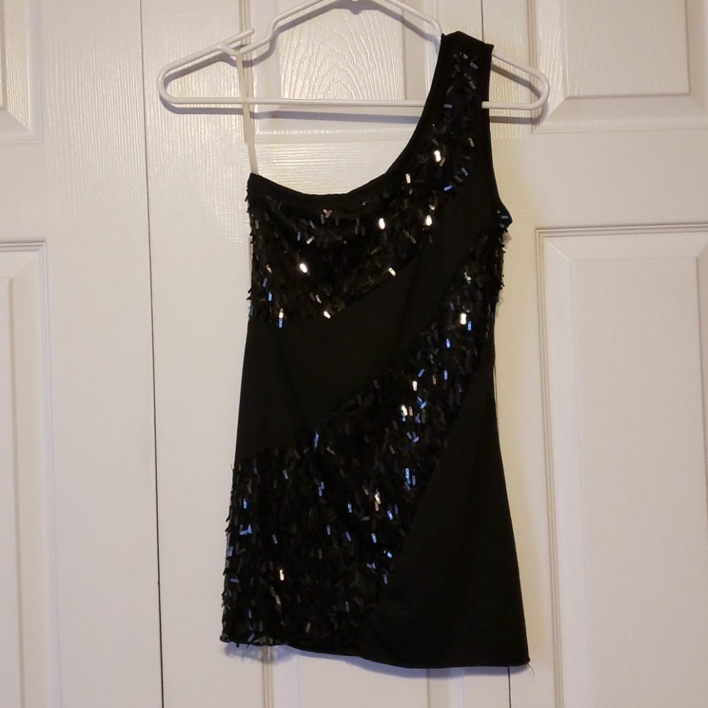 California Girls Black One Shoulder Top